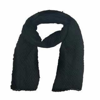 Designer Crush Diamond Studded Stole - Charcoal Black